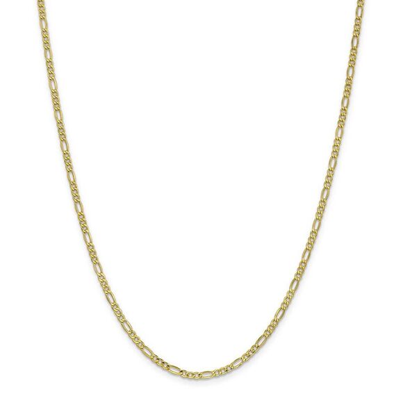 2.5mm 10k Yellow Gold Hollow Figaro Chain Necklace, 20 Inch - Picture 3 of 8